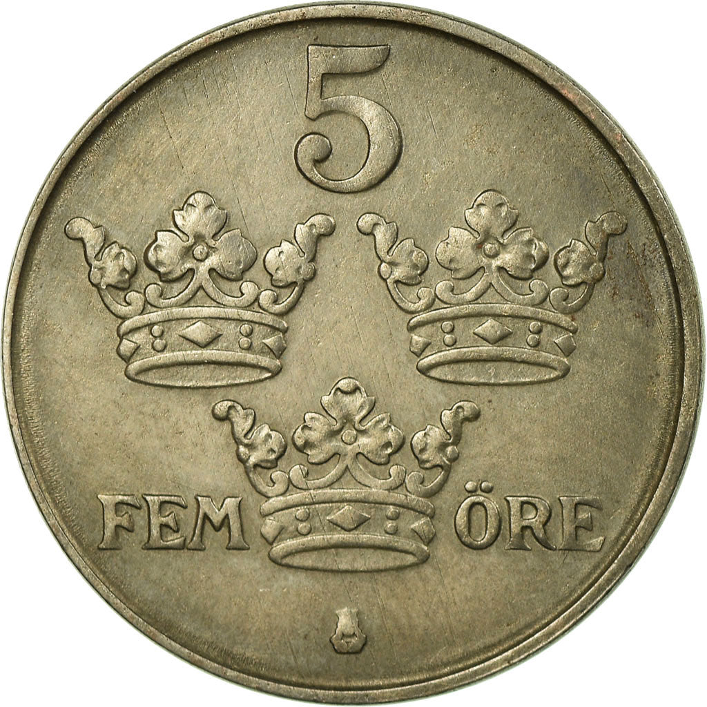 Coin, Sweden, Gustaf V, 5 Öre, 1944, EF(40-45), Iron, KM:812