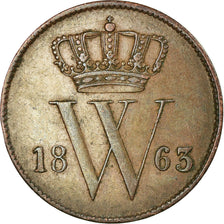 Coin, Netherlands, William III, Cent, 1863, EF(40-45), Copper, KM:100