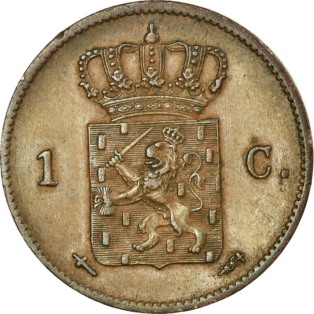 Coin, Netherlands, William III, Cent, 1863, EF(40-45), Copper, KM:100