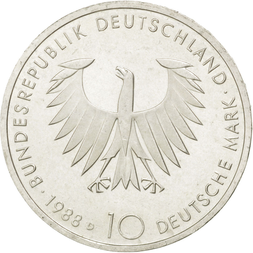 Coin, GERMANY - FEDERAL REPUBLIC, 10 Mark, 1988, Munich, Germany, MS(60-62)