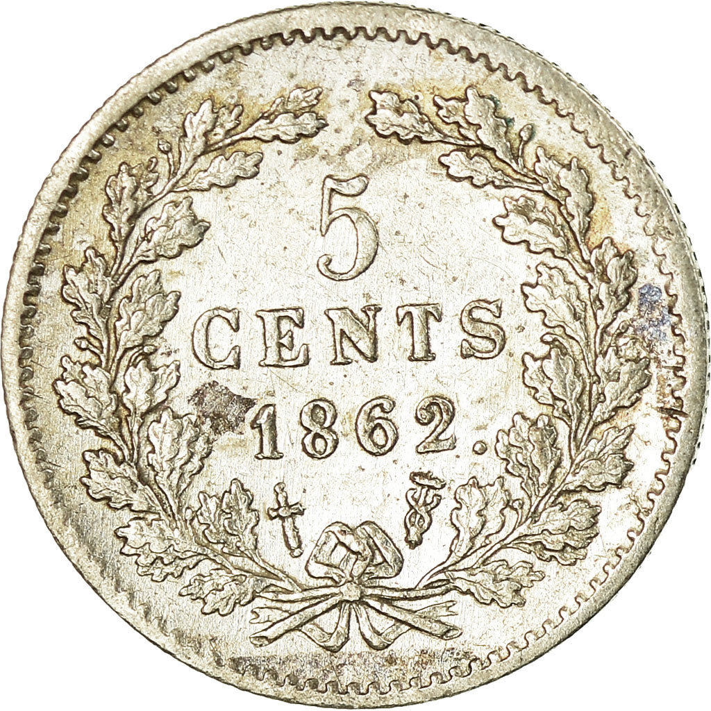 Coin, Netherlands, William III, 5 Cents, 1862, EF(40-45), Silver, KM:91