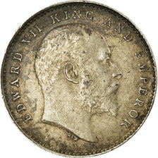 Coin, INDIA-BRITISH, Edward VII, 2 Annas, 1907, EF(40-45), Silver, KM:505