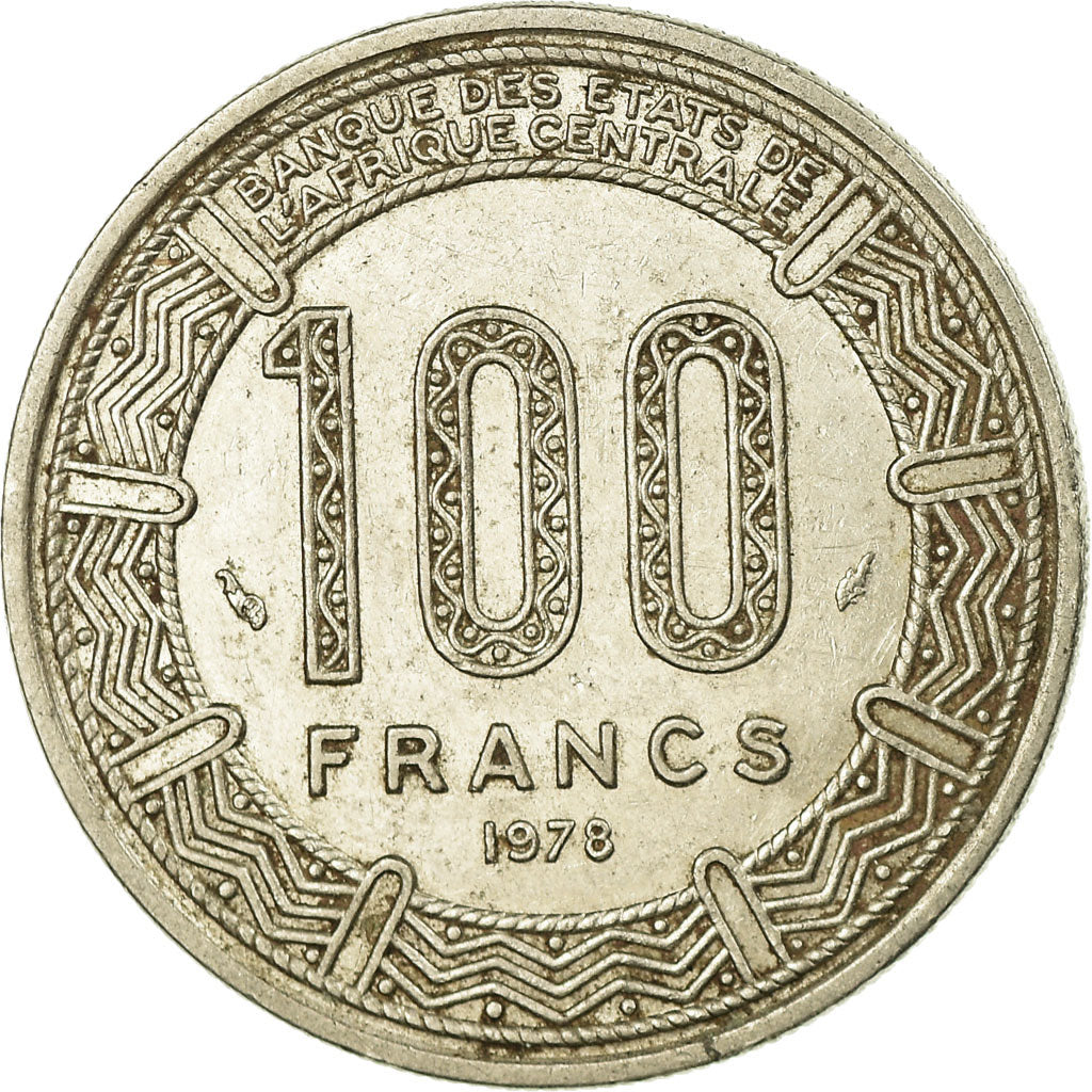 Coin, Central African Republic, 100 Francs, 1978, EF(40-45), Nickel, KM:8