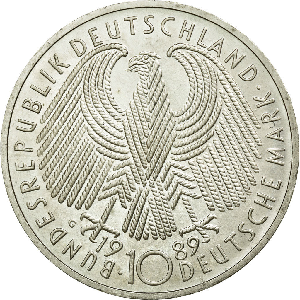 Coin, GERMANY - FEDERAL REPUBLIC, 10 Mark, 1989, Karlsruhe, Germany, MS(60-62)