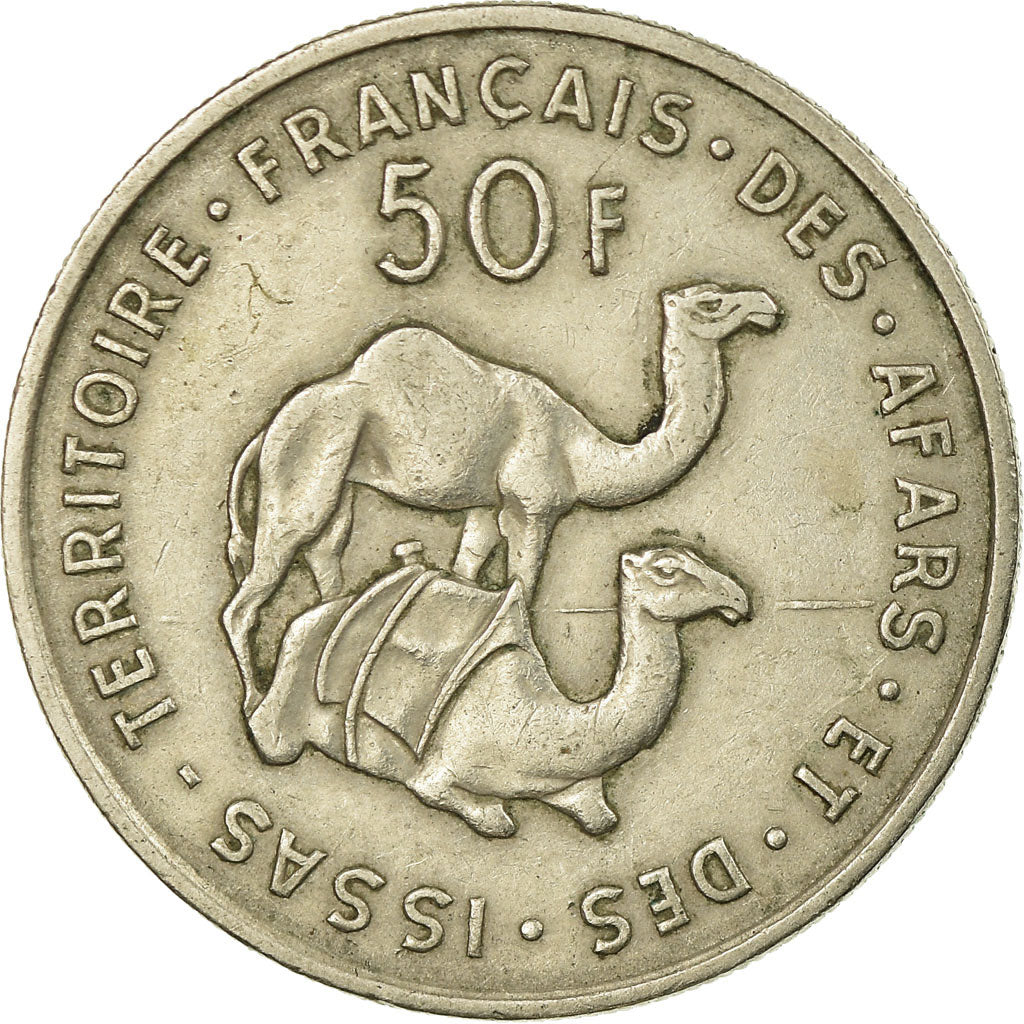 Moneda, TERRITORIO FRANCÉS DE LOS AFARS E ISSAS, 50 Francs, 1970, Paris, MBC