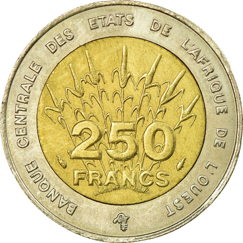 Monnaie, West African States, 250 Francs, 1992, TTB, Bi-Metallic, KM:13