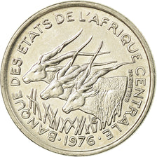 Coin, Central African States, 50 Francs, 1976, Paris, AU(55-58), Nickel, KM:11