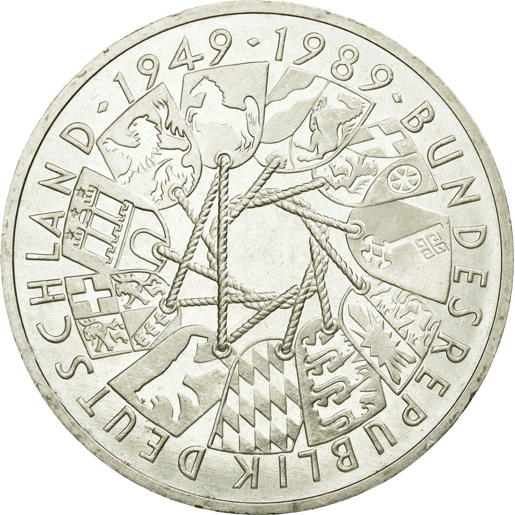 Coin, GERMANY - FEDERAL REPUBLIC, 10 Mark, 1989, Karlsruhe, Germany, MS(60-62)
