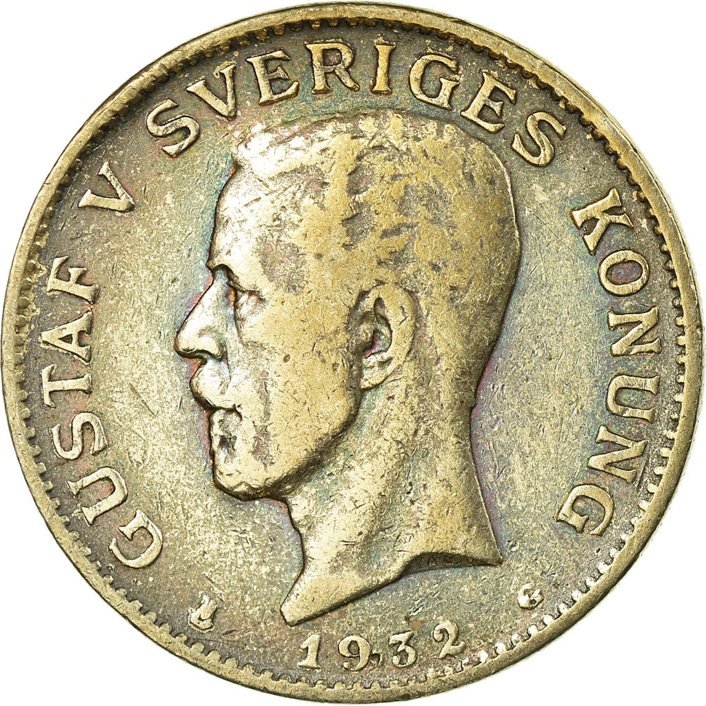 Coin, Sweden, Gustaf V, Krona, 1932, VF(20-25), Silver, KM:786.2