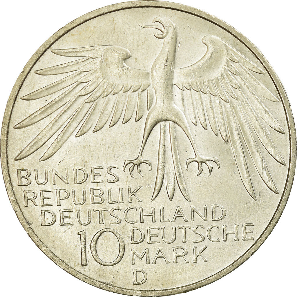 Coin, GERMANY - FEDERAL REPUBLIC, 10 Mark, 1972, Munich, MS(60-62), Silver