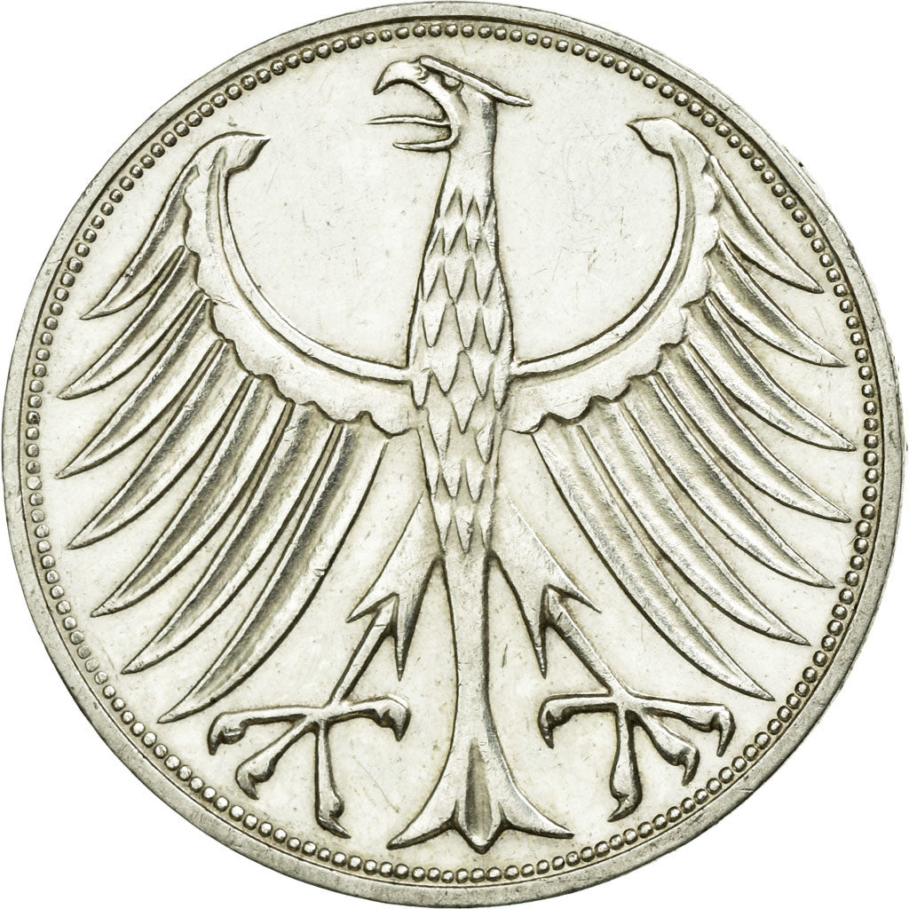 Coin, GERMANY - FEDERAL REPUBLIC, 5 Mark, 1970, Karlsruhe, AU(50-53), Silver