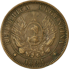 Coin, Argentina, 2 Centavos, 1894, VF(20-25), Bronze, KM:33