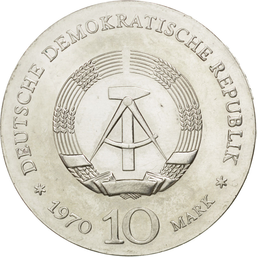 GERMAN-DEMOCRATIC REPUBLIC, 10 Mark, 1970, KM #27.1, MS(65-70), Silver, 31,...