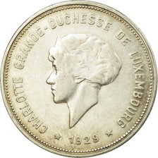 Coin, Luxembourg, Charlotte, 5 Francs, 1929, VF(30-35), Silver, KM:38