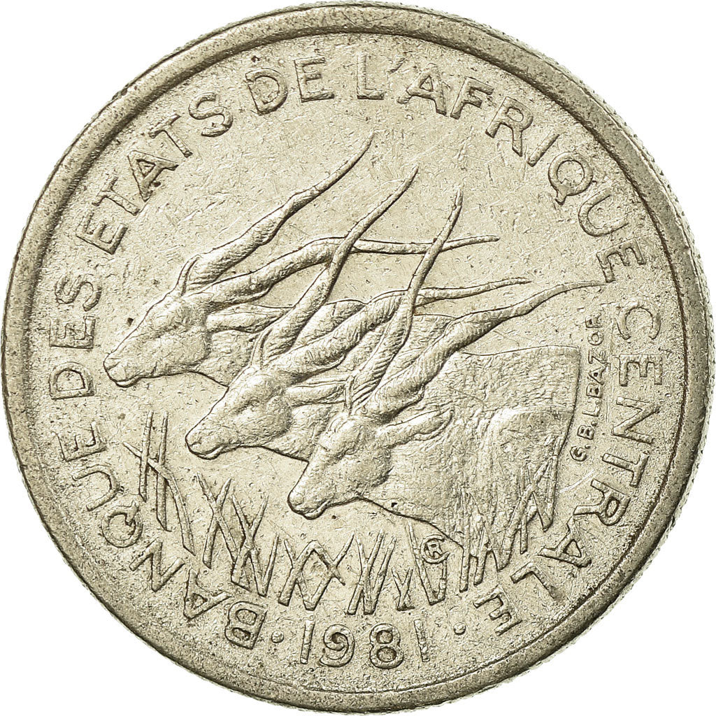 Coin, Central African States, 50 Francs, 1981, Paris, EF(40-45), Nickel, KM:11