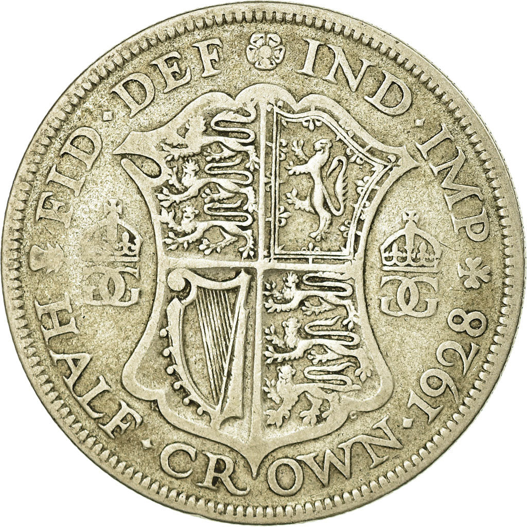Coin, Great Britain, George V, 1/2 Crown, 1928, VF(20-25), Silver, KM:835