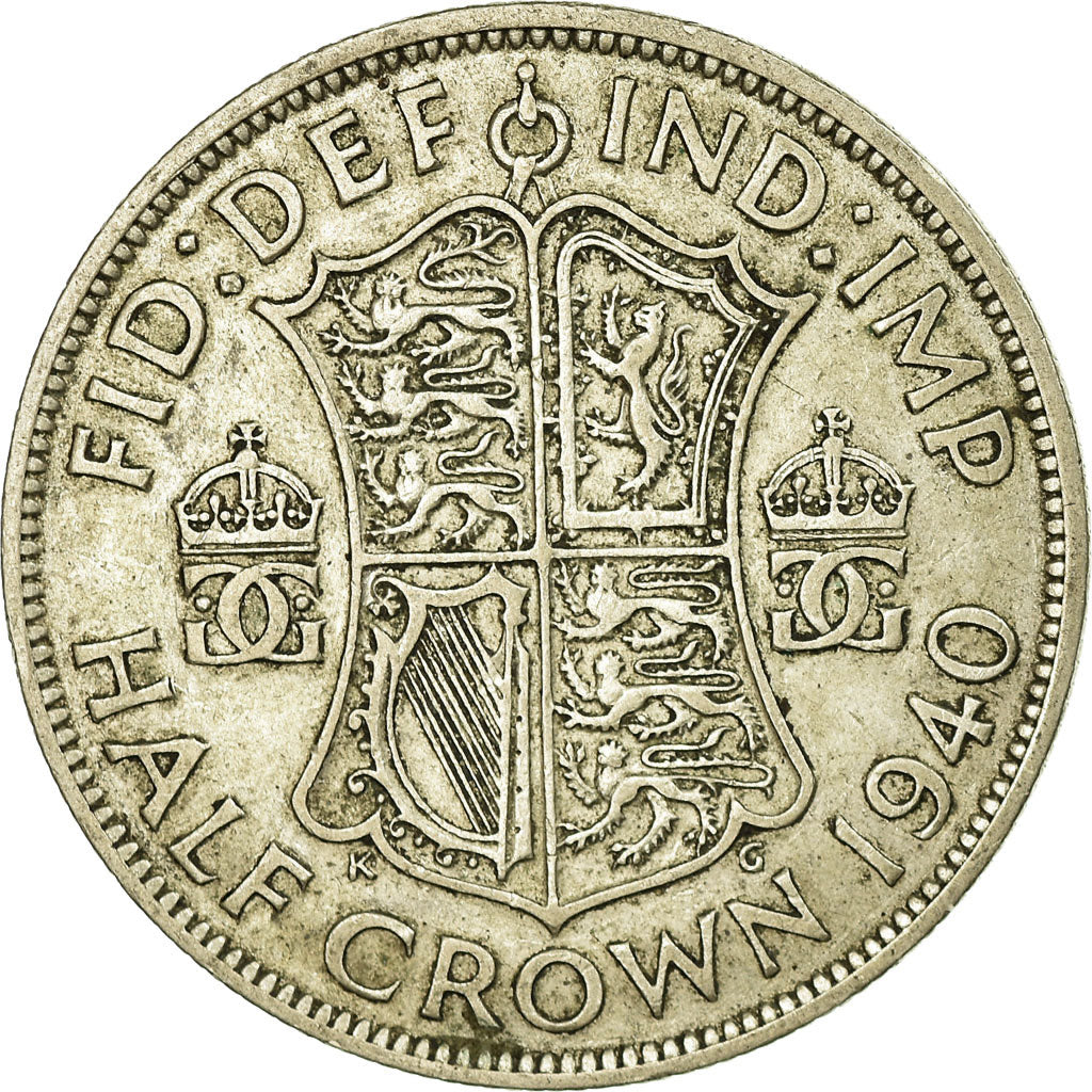 Moneta, Gran Bretagna, George VI, 1/2 Crown, 1940, BB, Argento, KM:856