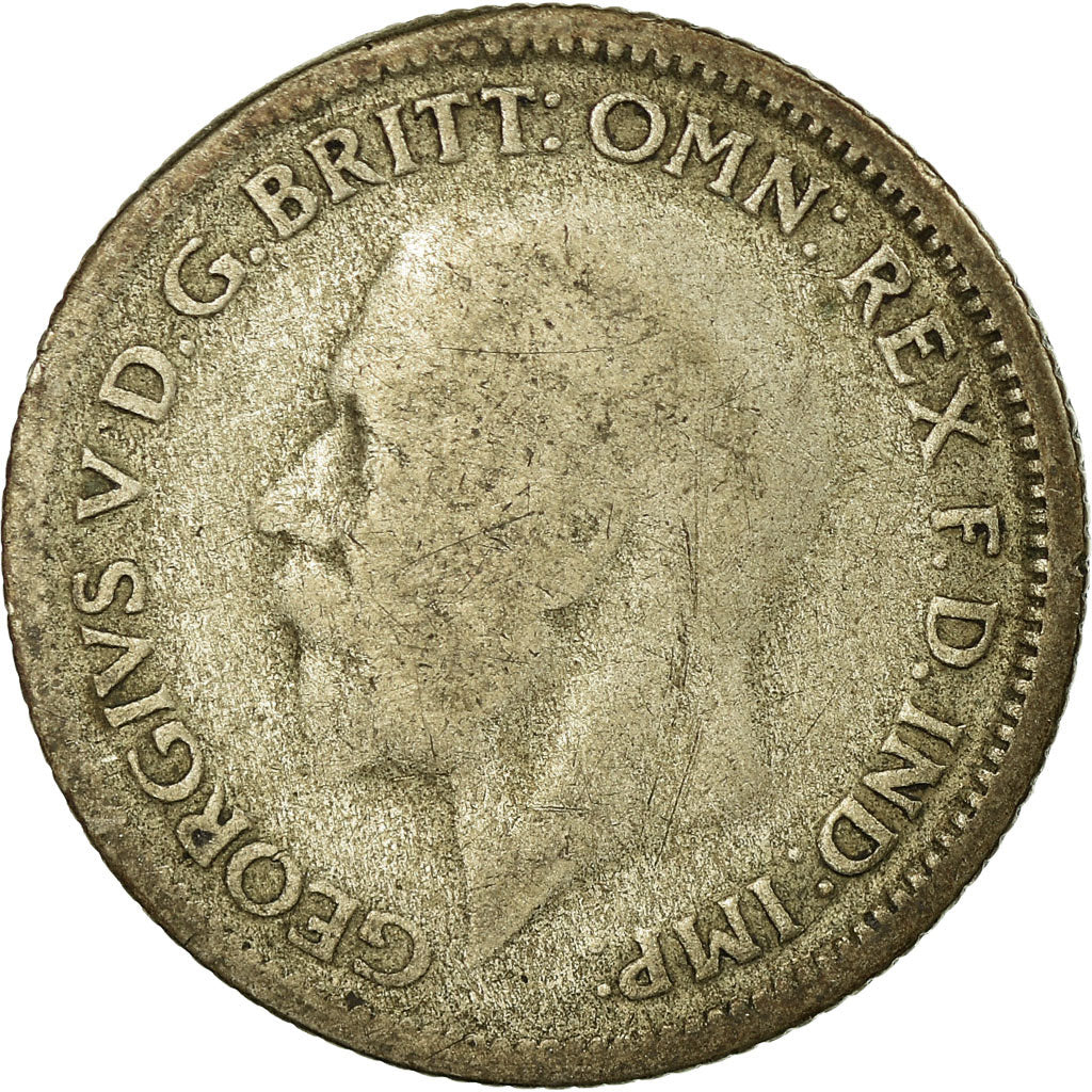 Moneta, Wielka Brytania, George V, 6 Pence, 1928, VF(20-25), Srebro, KM:832