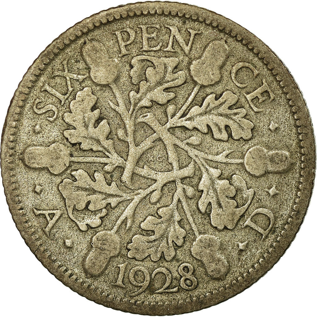 Moneta, Wielka Brytania, George V, 6 Pence, 1928, VF(20-25), Srebro, KM:832