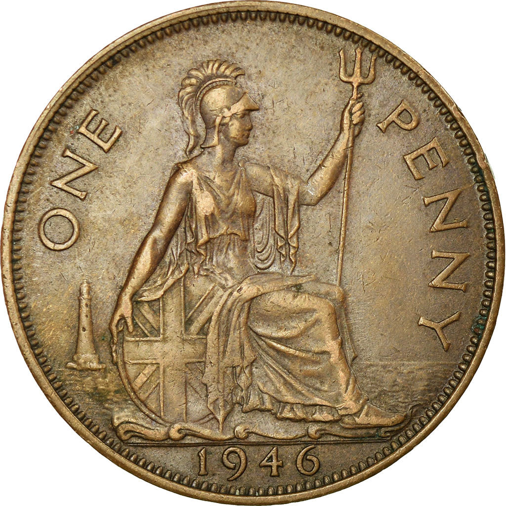 Coin, Great Britain, George VI, Penny, 1946, VF(30-35), Bronze, KM:845