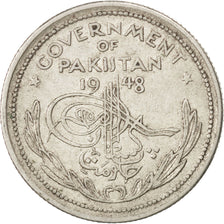 PAKISTAN, 1/2 Rupee, 1948, KM #6, EF(40-45), Nickel, 24, 5.83