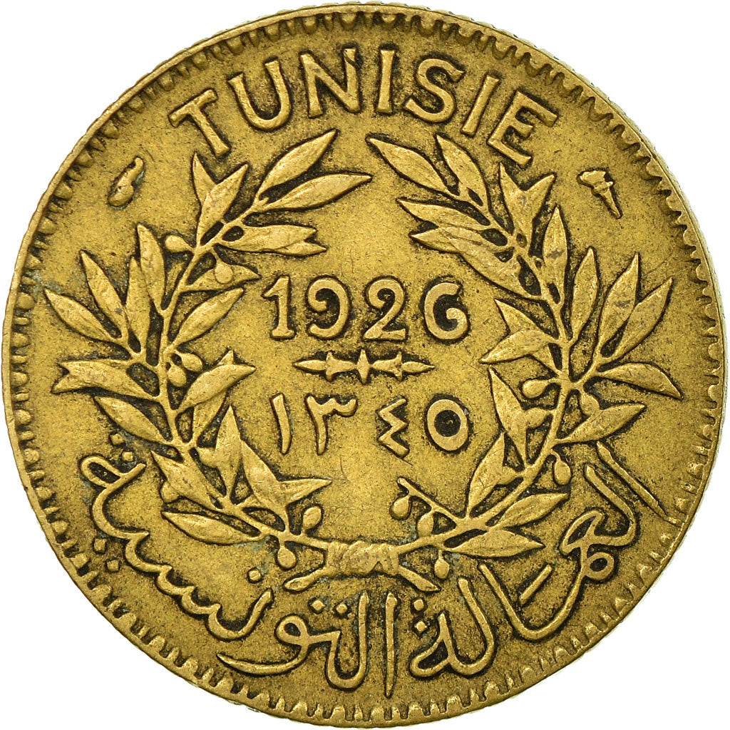 Coin, Tunisia, Anonymous, Franc, 1926, Paris, EF(40-45), Aluminum-Bronze, KM:247