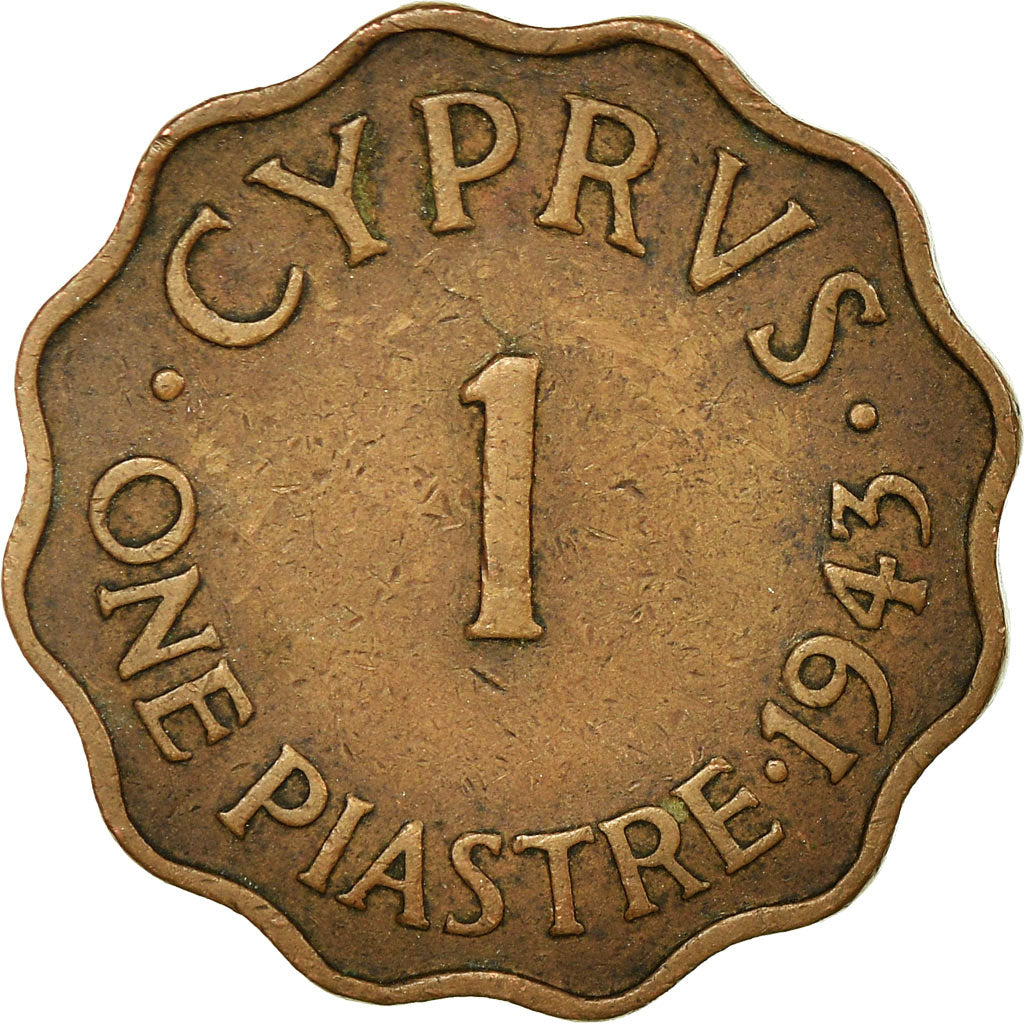 Coin, Cyprus, Piastre, 1943, EF(40-45), Bronze, KM:23a