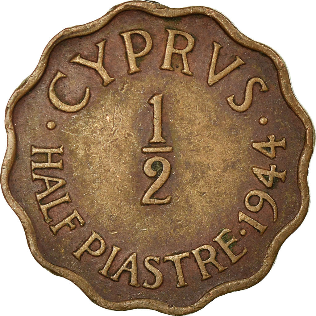 Coin, Cyprus, 1/2 Piastre, 1944, EF(40-45), Bronze, KM:22a