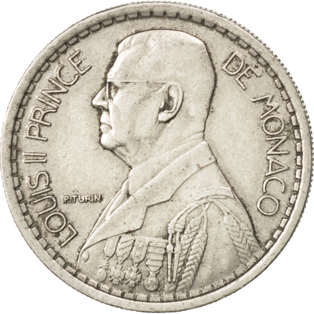 MONACO, 10 Francs, 1946, KM #123, EF(40-45), Copper-Nickel, 26, Gadoury #136,...
