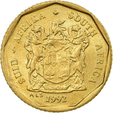 Moneta, Sudafrica, 10 Cents, 1992, SPL-, Acciaio placcato in bronzo, KM:135