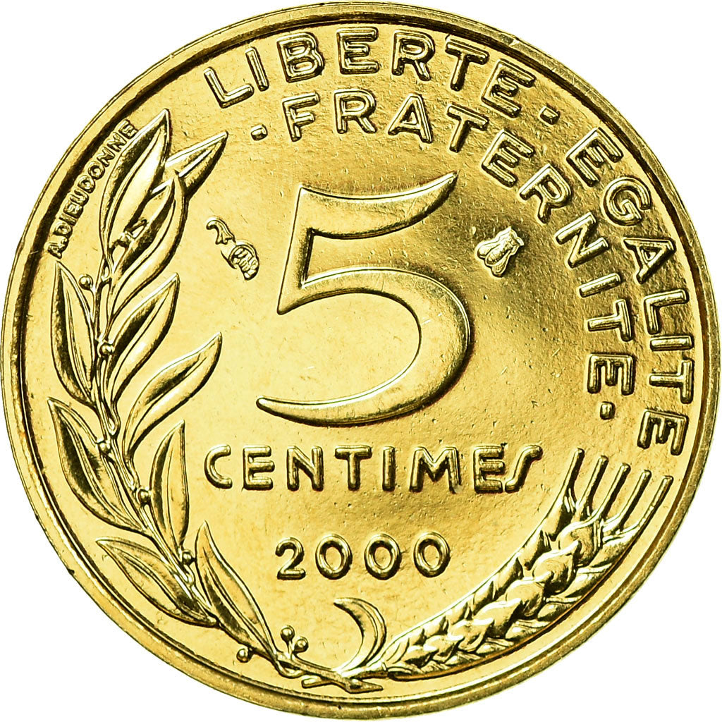 Coin, France, Marianne, 5 Centimes, 2000, Paris, MS(65-70), Aluminum-Bronze