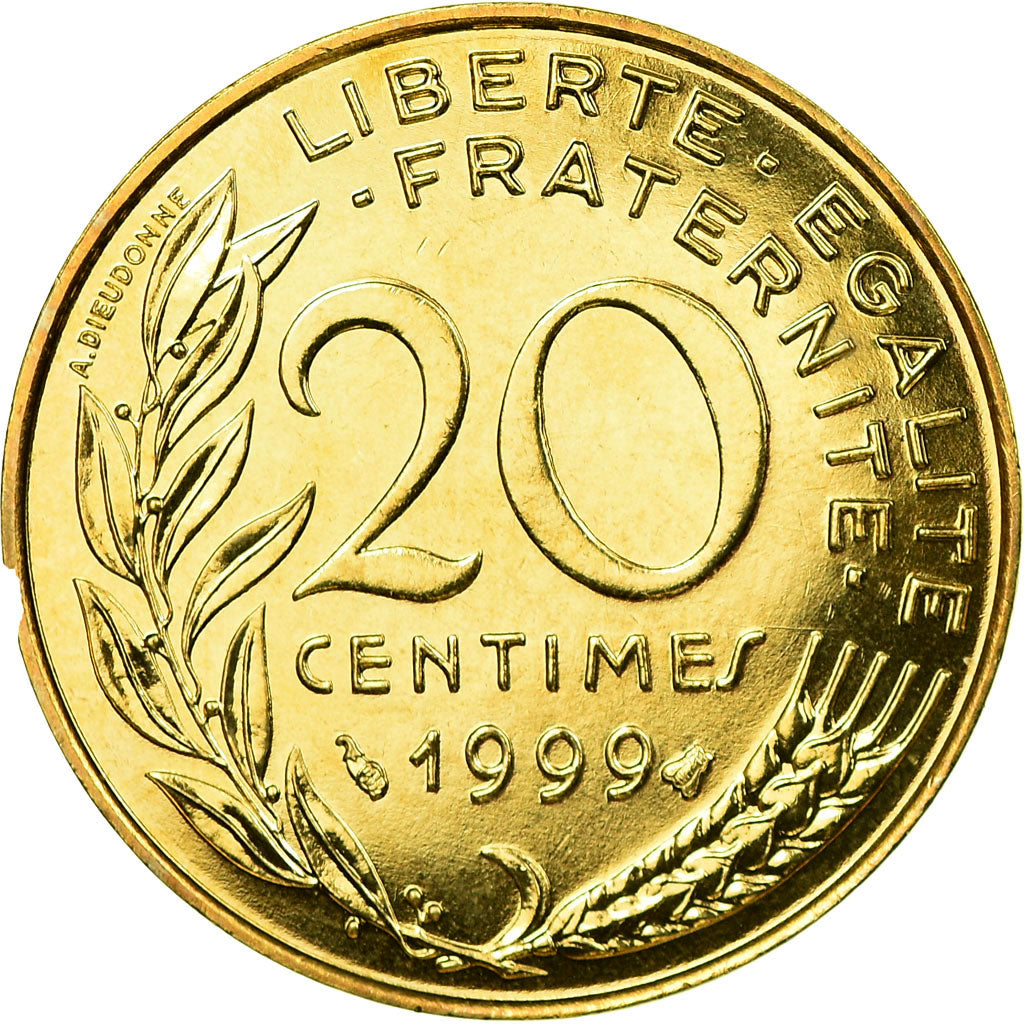 Monnaie, France, Marianne, 20 Centimes, 1999, Paris, FDC, Aluminum-Bronze