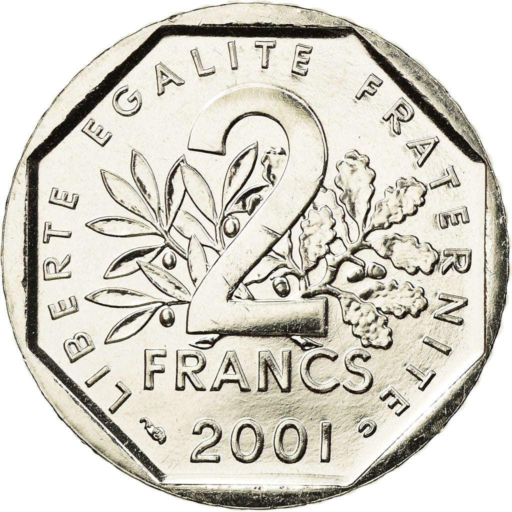 Coin, France, Semeuse, 2 Francs, 2001, Paris, MS(65-70), Nickel, KM:942.2
