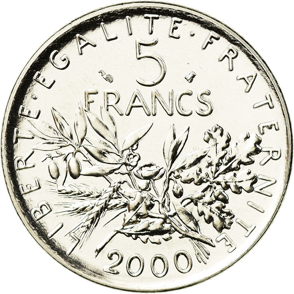 Coin, France, Semeuse, 5 Francs, 2000, Paris, MS(65-70), Nickel Clad