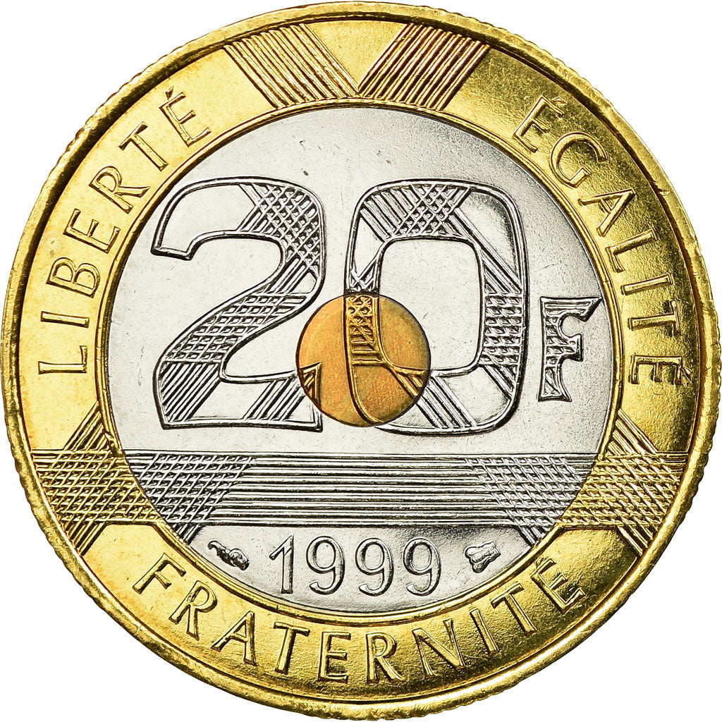 Moeda, França, Mont Saint Michel, 20 Francs, 1999, Paris, MS(65-70)