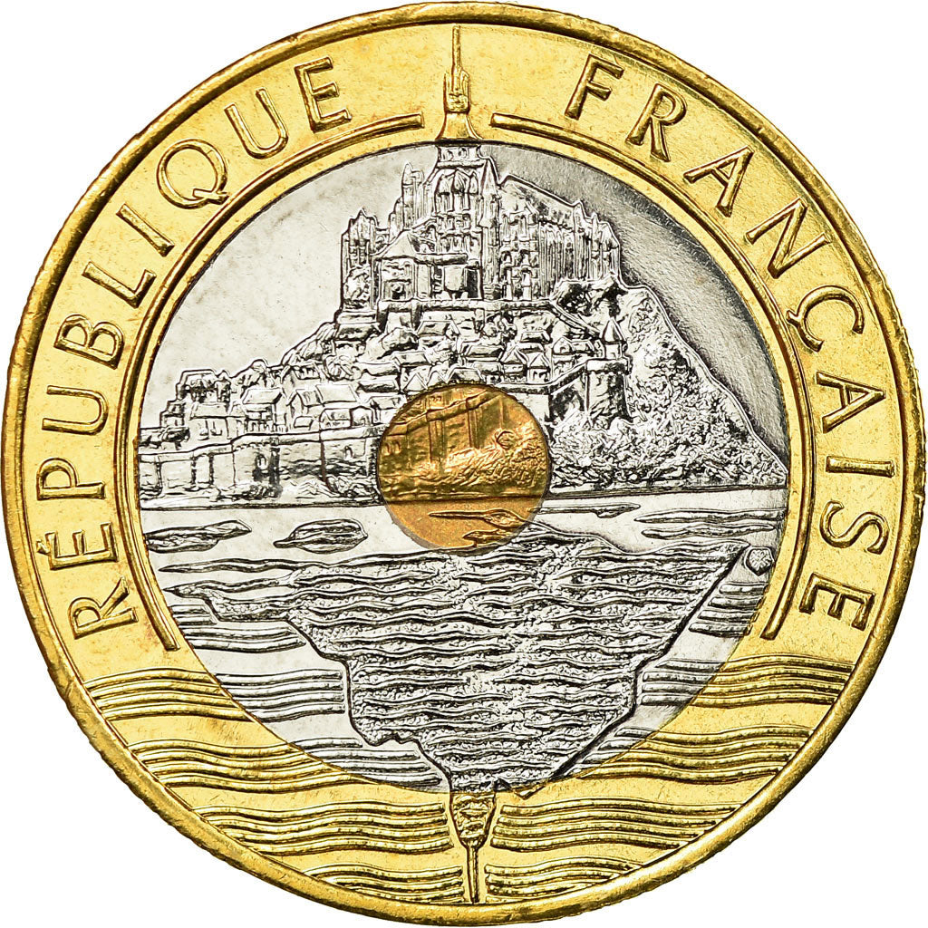 Monnaie, France, Mont Saint Michel, 20 Francs, 2000, Paris, FDC, Tri-Metallic