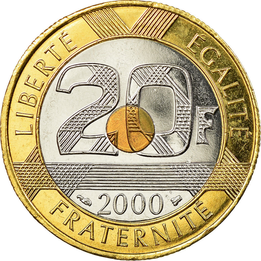 Monnaie, France, Mont Saint Michel, 20 Francs, 2000, Paris, FDC, Tri-Metallic