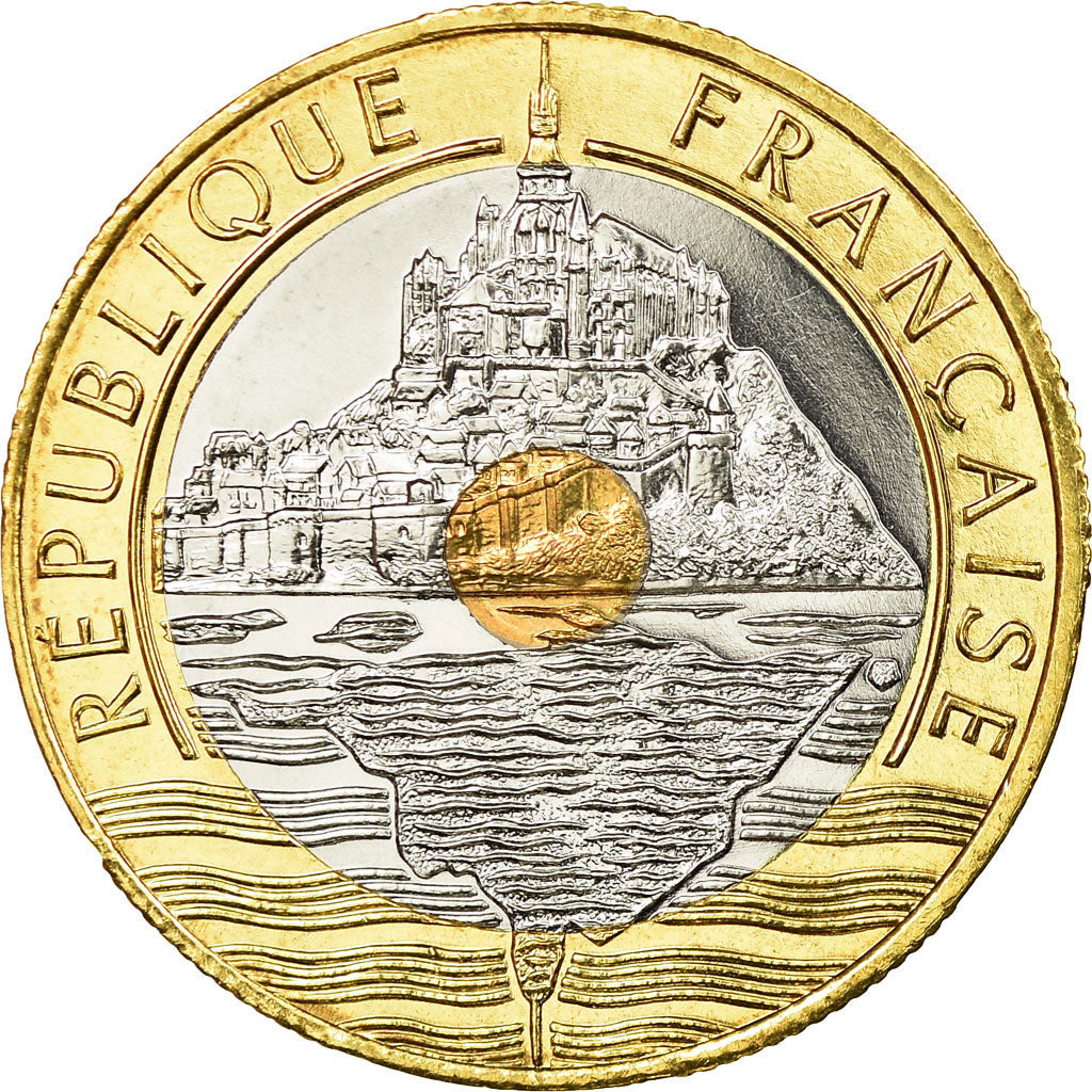 Monnaie, France, Mont Saint Michel, 20 Francs, 2001, Paris, FDC, Tri-Metallic