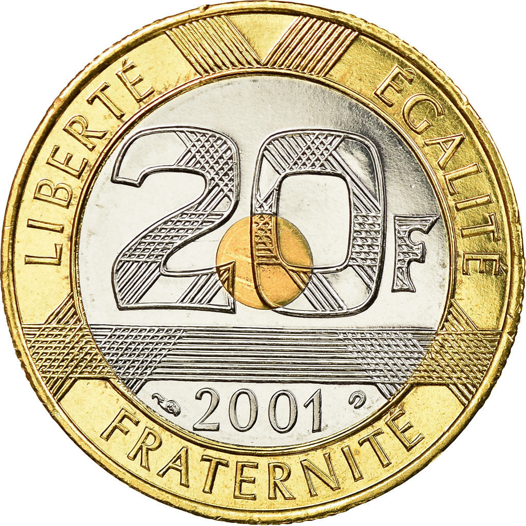 Monnaie, France, Mont Saint Michel, 20 Francs, 2001, Paris, FDC, Tri-Metallic