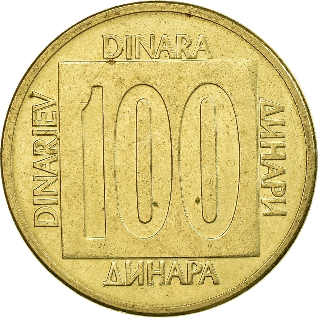 Coin, Yugoslavia, 100 Dinara, 1988, EF(40-45), Brass, KM:134