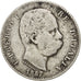 ITALY, Lira, 1887, Milan, KM #24.2, VF(30-35), Silver, 4.79