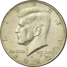 Coin, United States, Kennedy Half Dollar, Half Dollar, 1992, U.S. Mint, Denver
