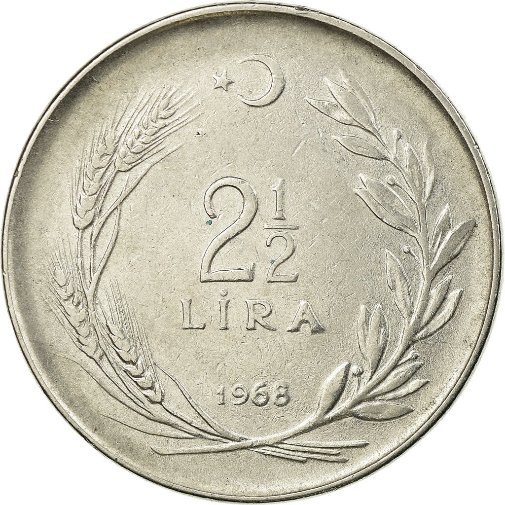 Monnaie, Turquie, 2-1/2 Lira, 1968, TTB, Stainless Steel, KM:893.1