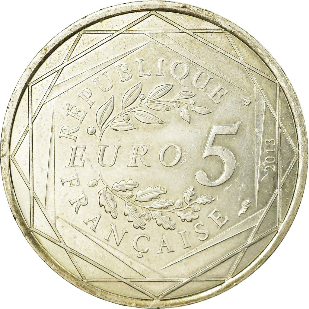 France, 5 Euro, Fraternité, 2013, AU(50-53), Silver