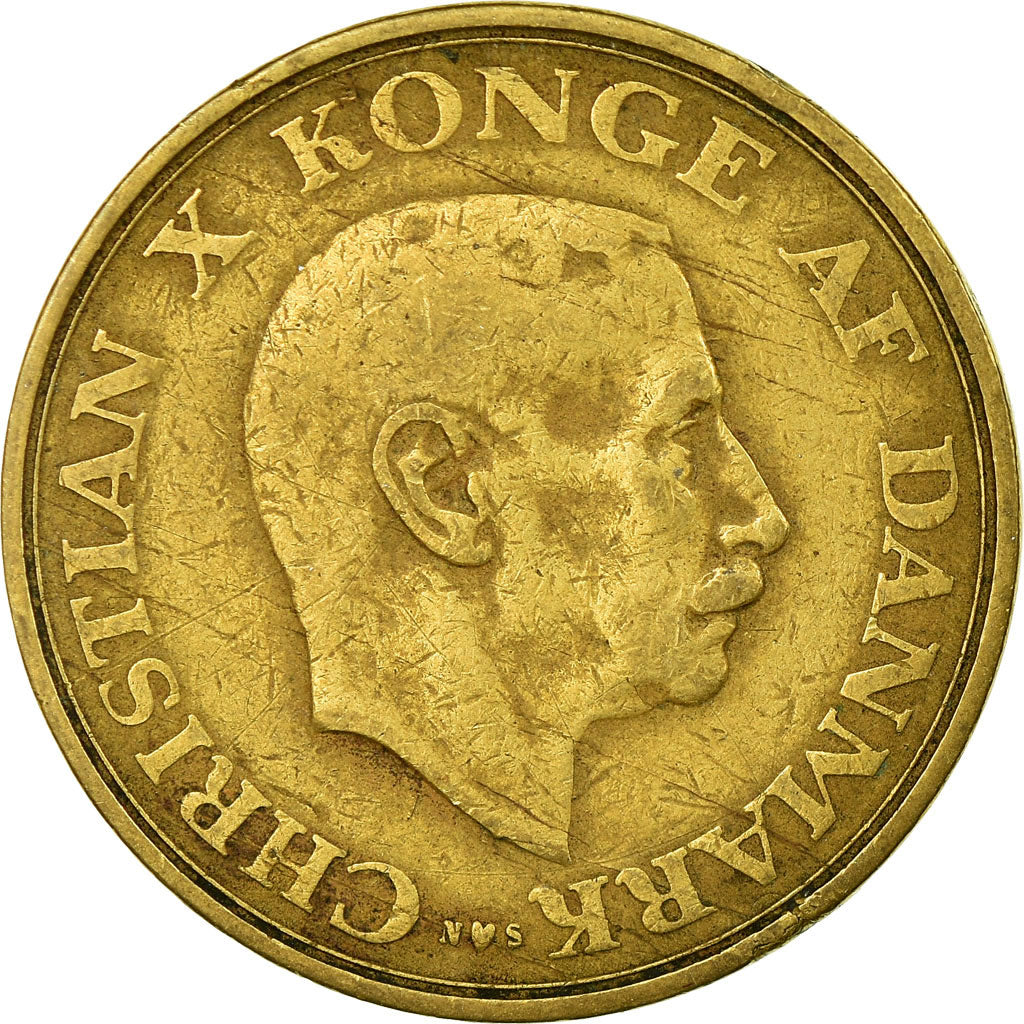 Coin, Denmark, Christian X, Krone, 1944, Copenhagen, VF(30-35), Aluminum-Bronze