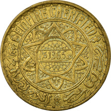 Coin, Morocco, Mohammed V, 5 Francs, 1945, Paris, EF(40-45), Aluminum-Bronze