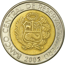 Coin, Peru, 2 Nuevos Soles, 2002, Lima, EF(40-45), Bi-Metallic, KM:313