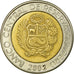Coin, Peru, 2 Nuevos Soles, 2002, Lima, EF(40-45), Bi-Metallic, KM:313