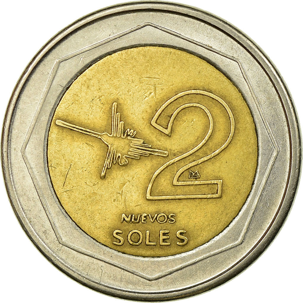 Coin, Peru, 2 Nuevos Soles, 2002, Lima, EF(40-45), Bi-Metallic, KM:313