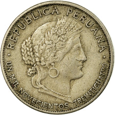 Coin, Peru, 5 Centavos, 1934, London, EF(40-45), Copper-nickel, KM:213.2